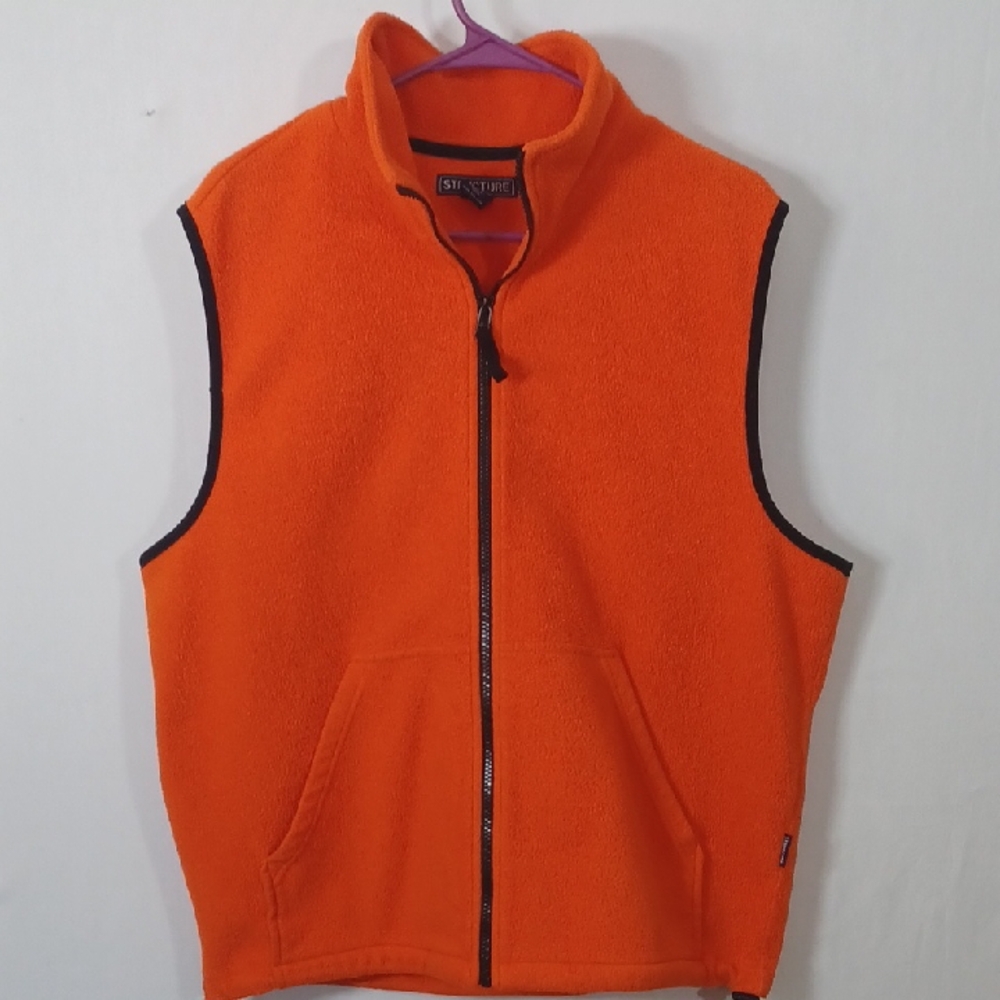 Structure Vibrant Orange Vest with Black Accents